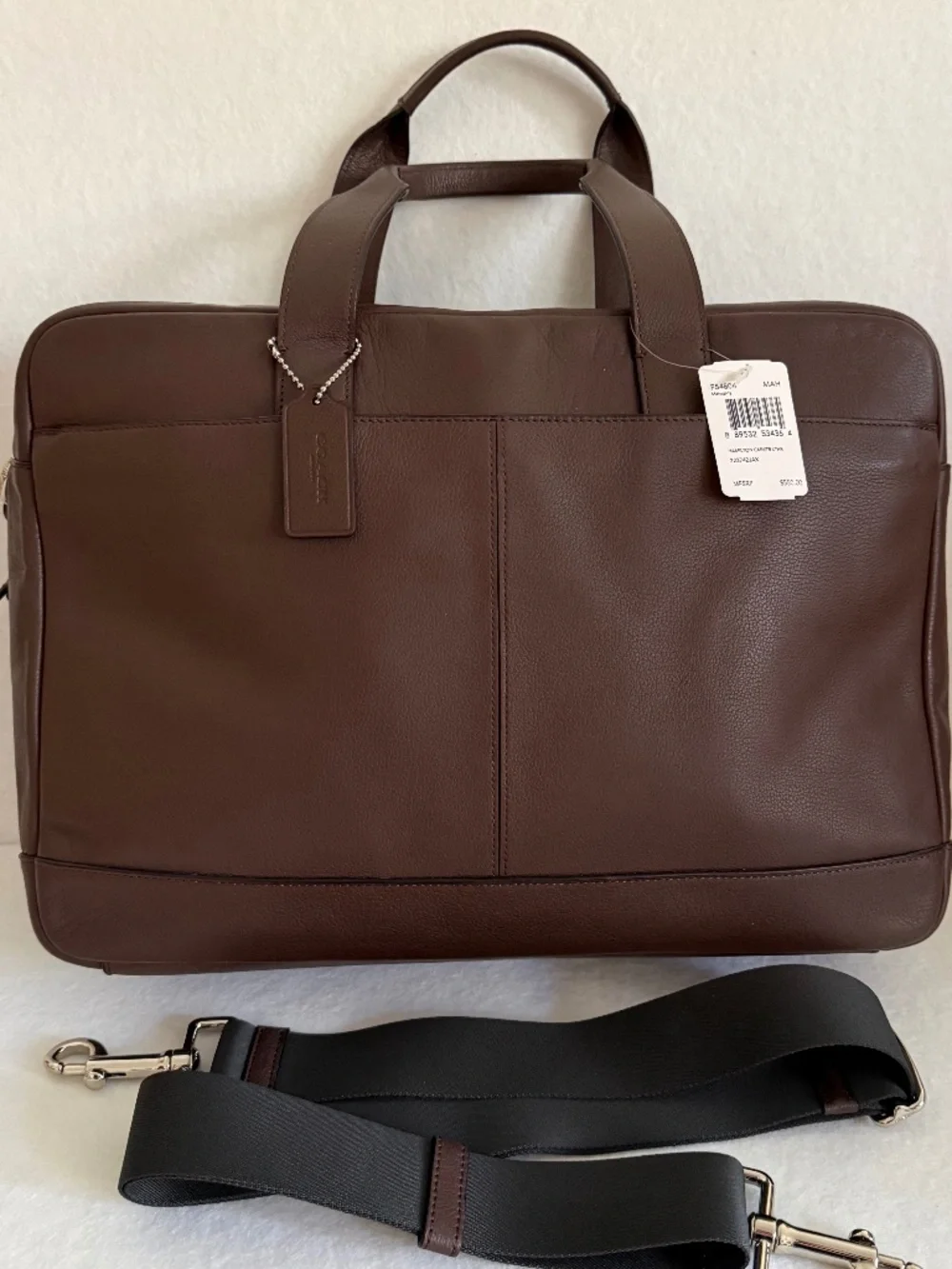 NWT Coach Hamilton Commuter Bag in Smooth Leather Mahogany Brown F54804
